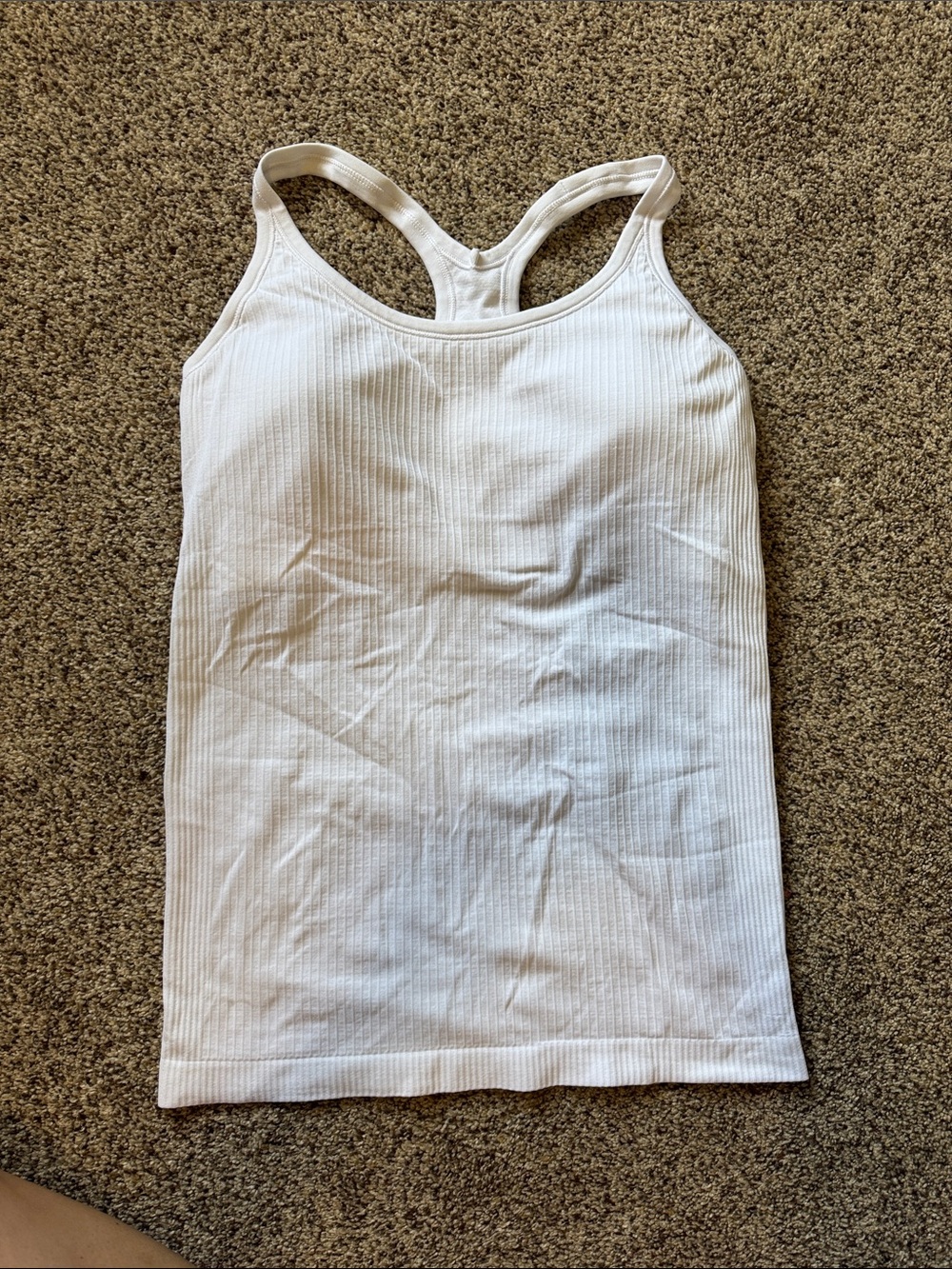 White Ribbed Racerback Lululemon Tank Top